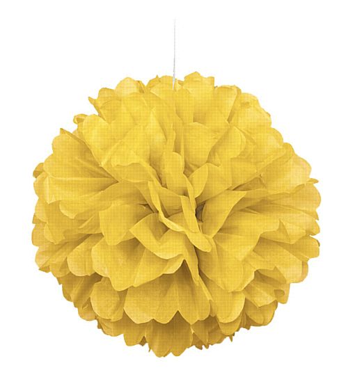 Yellow Pom Pom Value Tissue Decoration - 40cm