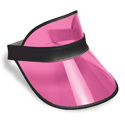 Adjustable Clear Hot Pink Plastic Dealer's Visor