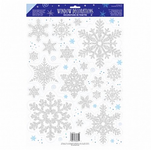 Prismatic Snowflake Vinyl Window Decoration - 45cm - Sheet of 18