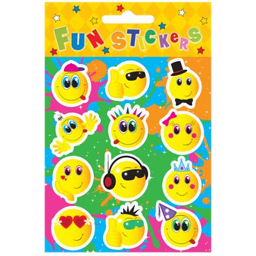 Stickers Smile Face - 11.5cm - Pack of 12