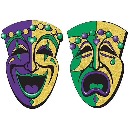 Jumbo Glittered Comedy & Tragedy Faces - 62.2cm - Pack of 2