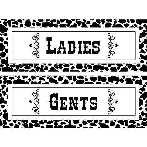 Cow Print Toilet Signs - Ladies & Gents