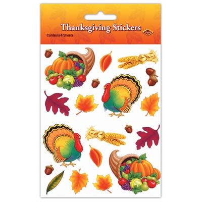 Thanksgiving Stickers - 19.1cm - 4 Sheets