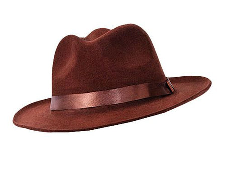 Brown Velvet Fedora Hat