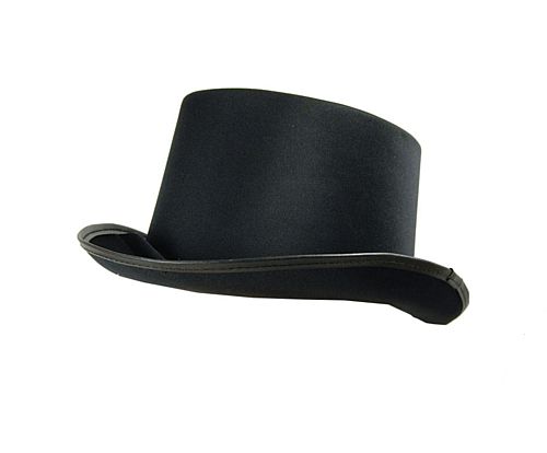 Black Satin Look Top Hat