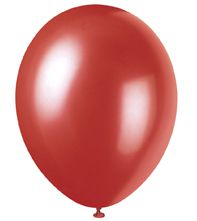 Red Pearlised Latex Balloons - 12'' - Pack of 8