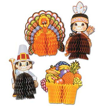 Thanksgiving Playmates - Assorted Designs - 12.7cm - Pack of 4