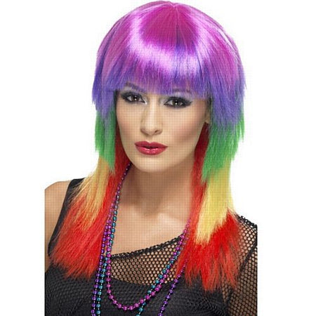 Rainbow Rocker Layered Wig