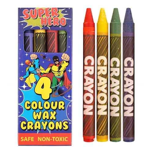 Superhero Wax Crayons - Pack of 4