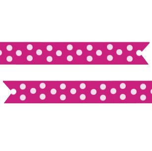 Polka Dot Pre Printed Ribbon Hot Pink - 25mm - Per Metre
