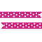 Polka Dot Pre Printed Ribbon Hot Pink - 25mm - Per Metre