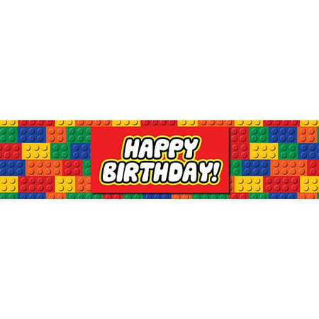 Building Blocks Happy Birthday Banner - 1.2m