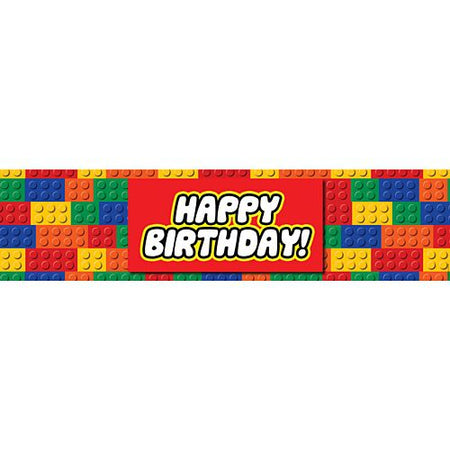 Building Blocks Happy Birthday Banner - 1.2m