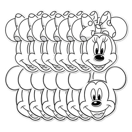 Mickey & Minnie Colour & Keep Masks - Assorted Designs - Pack of 12