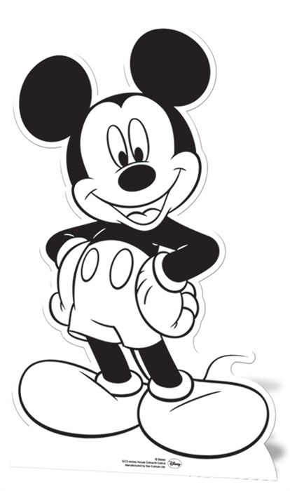 Mickey Mouse Colour-In Cardboard Cutout - 89cm