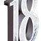 Number 18 Silver Cardboard Cutout - 1.7m