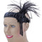 Flapper Headband Deluxe. Black Sequin
