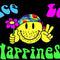 Peace, Love & Happiness Polyester Fabric Flag 5ft x 3ft