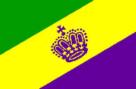 Mardi Gras Polyester Fabric Flag 5ft x 3ft