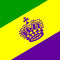 Mardi Gras Polyester Fabric Flag 5ft x 3ft