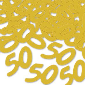 50 Gold Number Confetti - 0.5oz