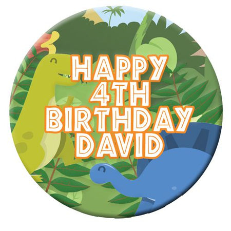 Personalised Badge 58mm- Dinosaur