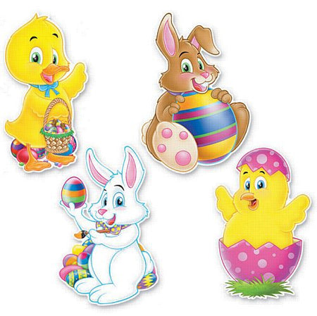 Easter Animal Cutouts - 36cm - Pack of 4