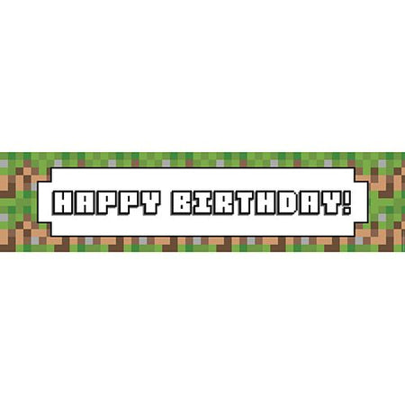 Pixel Blocks Happy Birthday Banner - 1.2m