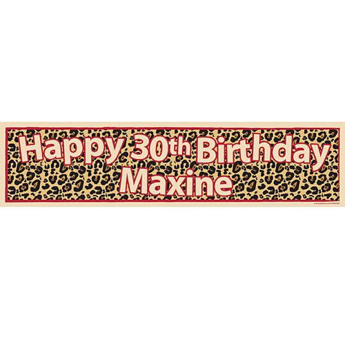 Leopard Print Themed Personalised Banner - 1.2m