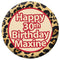 Personalised Leopard Print Themed Badge - 58mm - Each