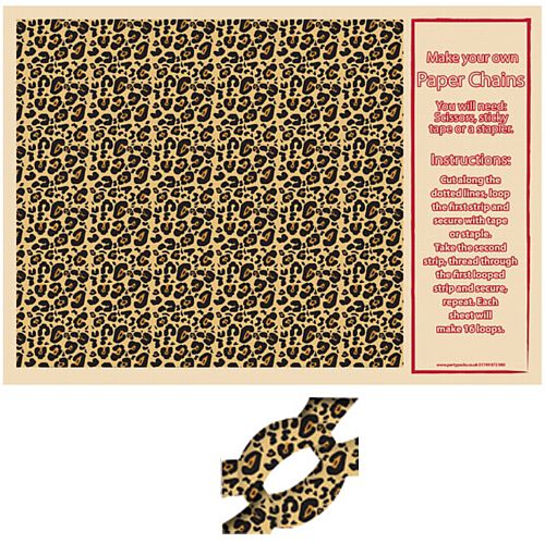 Cheetah Themed Paper Chain Kit - A3 Card