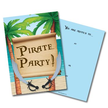 Pirate Invites- Pack of 8