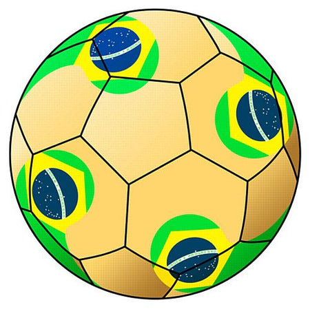 Brazil Football Stickers - 5cm - Sheet of 15