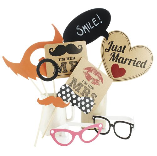 Vintage Affair Photo Booth Props Kit - Pack of 10