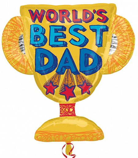 Best Dad Trophy Supershape Foil Balloon - 68.6cm