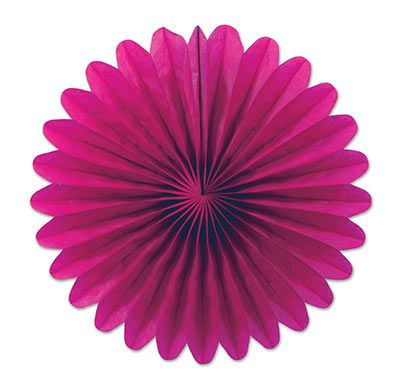 Hot Pink Mini Tissue Fans - Pack of 6 - 15cm