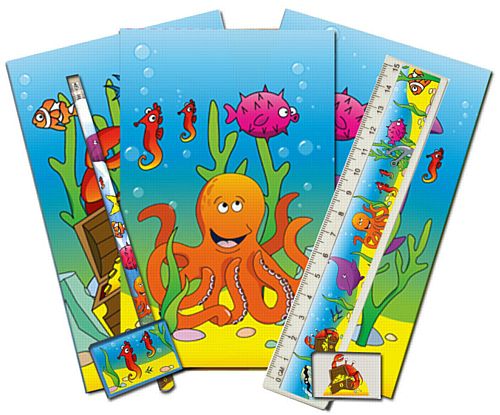 Sealife Themed Stationary Set - 5 Pieces