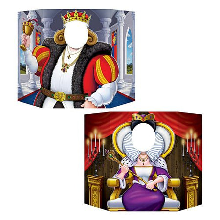 King & Queen Stand-In Photo Prop - Reversible 2 Designs - 94cm