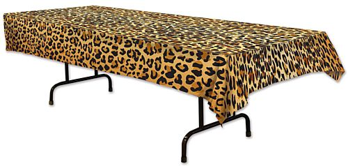 Plastic Leopard Print Tablecloth - 1.4m x 2.8m