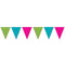Blue, Pink & Green 'All Weather' Bunting - 3.6m (12 flags)