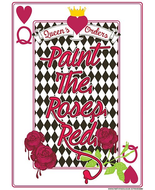 Wonderland 'Paint the Roses Red' Poster - A3 – Party Packs