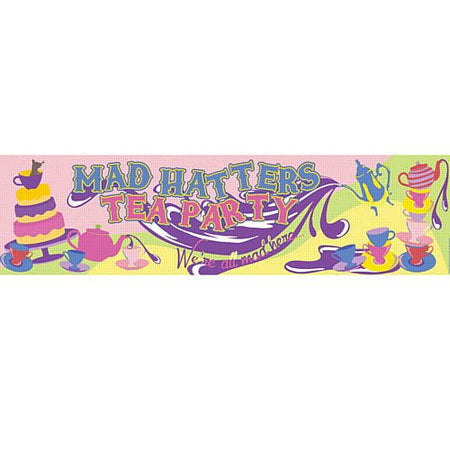 Wonderland 'Mad Hatters Tea Party' Banner - 120cm x 30cm