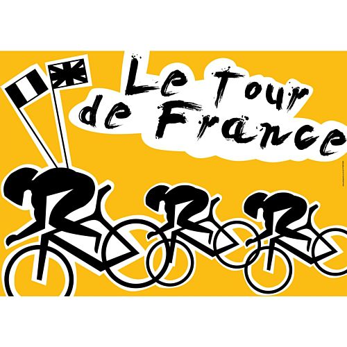 Tour de France Themed Poster - A3