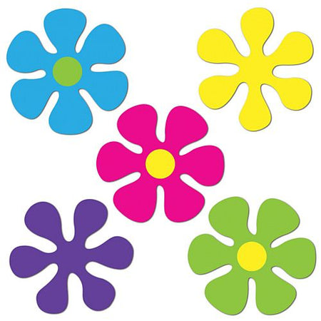 Mini Retro Flower Cutouts - 11.4cm - Pack of 10