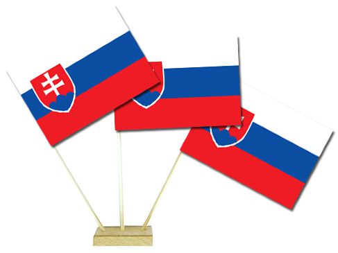 Slovakia Paper Table Flags 15cm on 30cm Pole