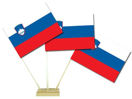 Slovenia Paper Table Flags 15cm on 30cm Pole