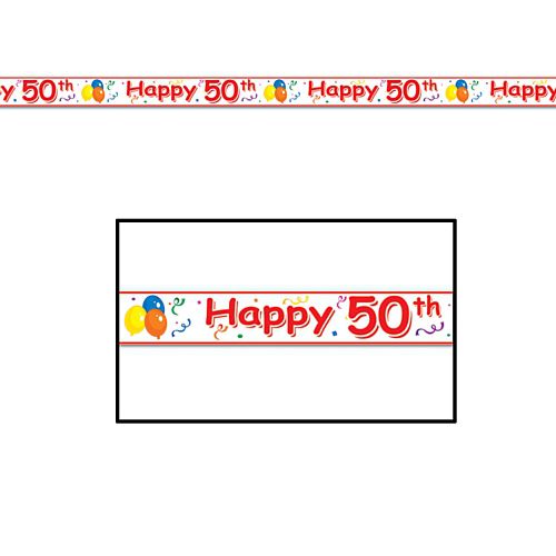 Happy "50th" All-Weather Party Tape - 6.1m