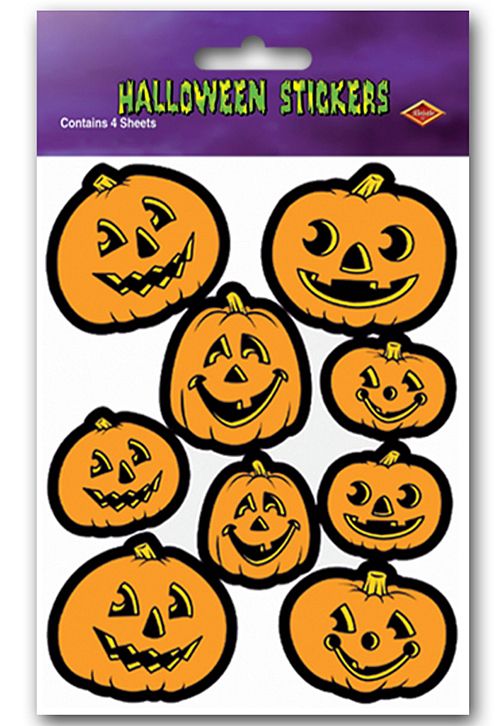 Jack-O-Lantern Stickers - 19cm - 36 Stickers