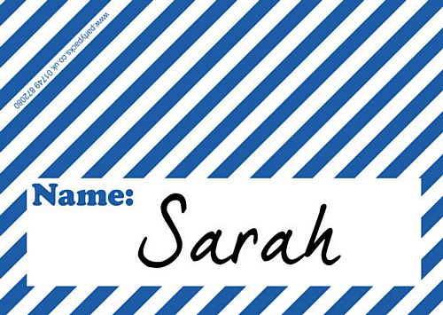 Stripe Blue Placecards - Pack of 8