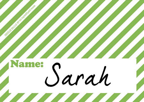Stripe Green Placecards - Pack of 8
